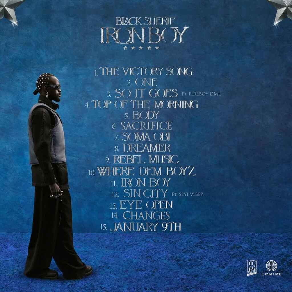 Black Sherif Drops Anticipated "Iron Boy" Album: Stream Now! iron boy tracklist 1