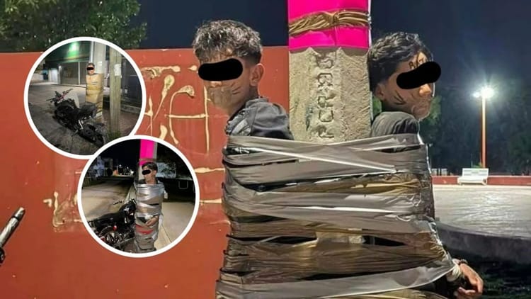 Mexico's 'Batman' Vigilante Duct-Tapes Alleged Motorcycle Thieves To Lamp Poles