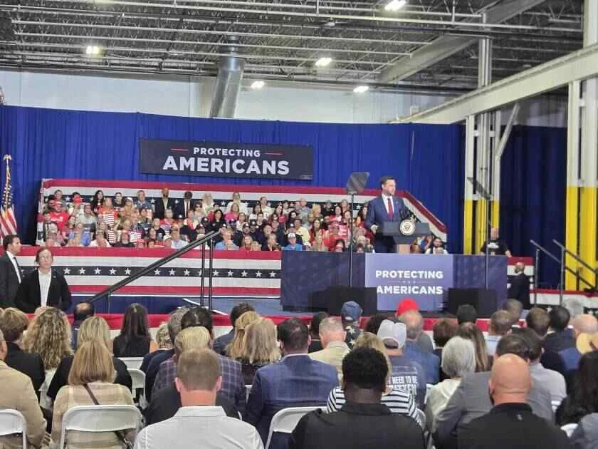 JD Vance addresses supporters at Detroit 